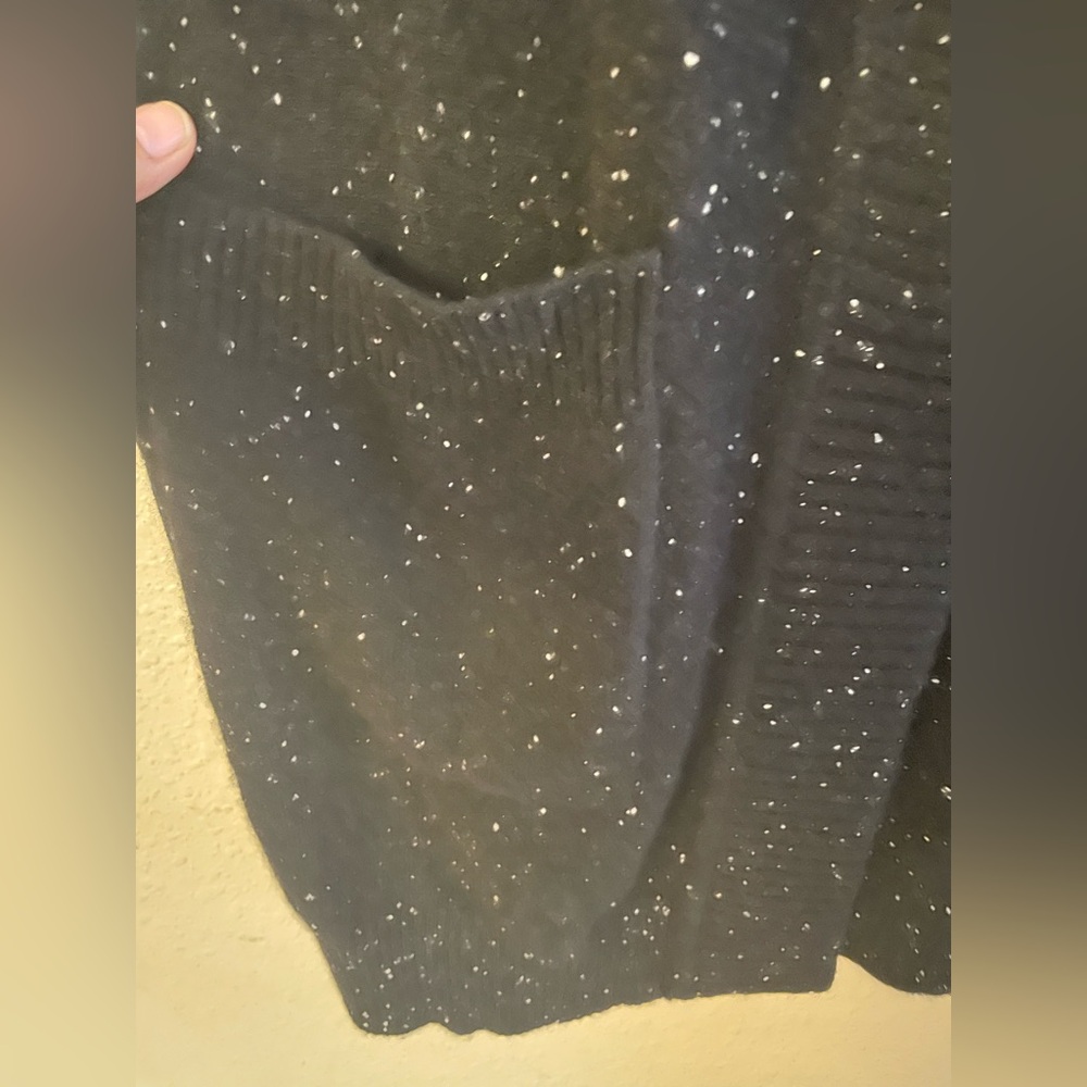 Pure Amici Cashmere Cardigan‎ Vest Sweater Black Spreckled MSRP $298 Sz L B22 - Picture 4 of 9
